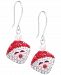Pave Crystal Santa Claus Wire Drop Earrings set in Sterling Silver