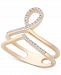 Wrapped Diamond Double Row Loop Ring (1/6 ct. t. w. ) in 14k Gold, Created for Macy's