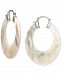 Mother-of-Pearl Medium Hoop Earrings in Sterling Silver, 1-1/4"