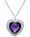 Amethyst (7-1/3 ct. t. w. ) and White Topaz (5/8 ct. t. w. ) Heart Pendant Necklace in Sterling Silver