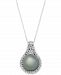 Cultured Tahitian Pearl (11mm) and Diamond (1/2 ct. t. w. ) Pendant Necklace in 14k White Gold