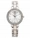 Charter Club Women's Silver-Tone & White Bracelet Watch 33mm