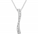 Diamond (1/10 ct. t. w. ) Bypass Bar 18" Pendant Necklace in Sterling Silver