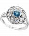 Effy London Blue Topaz (5/8 ct. t. w. ) & White Sapphire (1/4 ct. t. w. ) Statement Ring in Sterling Silver