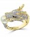 Effy Cultured Freshwater Pearl (7mm) & Diamond (5/8 ct. t. w. ) Dragon Ring in 14k Gold