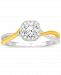 Diamond Two-Tone Halo Engagement Ring (1/2 ct. t. w. ) in 14k Gold and White Gold
