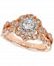 Diamond Halo Engagement Ring (3/4 ct. t. w. ) in 14k Rose Gold & White Gold