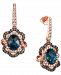 Le Vian Deep Sea Blue Topaz (3-1/2 ct. t. w. ) & Diamond (1-1/3 ct. t. w. ) Drop Earrings in 14k Rose Gold