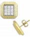 Men's Diamond Square Cluster Stud Earrings (1/6 ct. t. w. ) in 18k Gold-Plated Sterling Silver