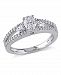Certified Diamond (7/8 ct. t. w. ) Oval-Shape 3-Stone Engagement Ring in 14k White Gold