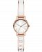 Dkny Women's Soho Three-Hand White and Rose Gold-Tone Stainless Steel Bangle Bracelet Watch, 24mm
