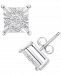 Men's Diamond Miracle Plate Square Stud Earrings (1/2 ct. t. w. ) in Sterling Silver