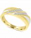 Men's Two-Tone Diamond Band (1/10 ct. t. w. ) in 10k Gold and White Rhodium Plate