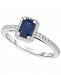 Sapphire (5/8 ct. t. w. ) & Diamond (1/5 ct. t. w. ) Halo Ring in 14k White Gold
