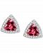 Pink Tourmaline (3/4 ct. t. w. ) & Diamond (1/8 ct. t. w. ) Trillion Stud Earrings in 14k White Gold
