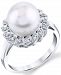 Cultured Freshwater Pearl (10mm) & Diamond (1/8 ct. t. w. ) Ring in 10k White Gold
