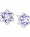 Tanzanite (1-7/8 ct. t. w. ) & Diamond (1/2 ct. t. w. ) Flower Stud Earrings in 14k White Gold