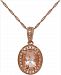 Morganite (1-1/5 ct. t. w. ) and Diamond (1/6 ct. t. w. ) Pendant Necklace in 14k Rose Gold