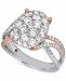 Diamond Oval Cluster Two-Tone Ring (1-3/4 ct. t. w. ) in 14k White Gold & Rose Gold