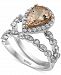 Effy Morganite (1-1/3 ct. t. w. ) & Diamond (3/8 ct. t. w. ) Bridal Set in 14k White Gold & 14k Rose Gold