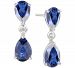 Sapphire (4 ct. t. w. ) & Diamond (1/10 ct. t. w. ) Drop Earrings in 14k White Gold