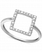 Diamond Square Ring (1/10 ct. t. w. ) in Sterling Silver
