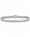 Diamond Round & Baguette Link Bracelet (2 ct. t. w. ) in 10k White Gold
