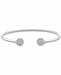 Wrapped Diamond Circle Flex Cuff Bangle Bracelet (1/8 ct. t. w. ) in Sterling Silver, Created for Macy's