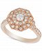 Diamond Floral Design Statement Ring (3/4 ct. t. w. ) in 14k Rose Gold