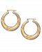 Signature Gold Diamond Accent Graduated Swirl Hoop Earrings in 14k Gold over Resin