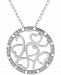 Diamond (1/10 ct. t. w. ) Multi-Heart Circle 18" Pendant Necklace in Sterling Silver