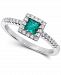 Emerald (1/3 ct. t. w. ) & Diamond (1/4 ct. t. w. ) Ring in 14k White Gold