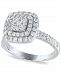 Diamond Cushion Double Halo Cluster Engagement Ring (1 ct. t. w. ) in 14k White Gold