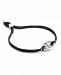 Marina, Silver bracelet with black string, Stainless steel cable 2.5mm
