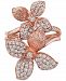 Effy Diamond Pave Flower Statement Ring (3/4 ct. t. w. ) in 14k Rose Gold