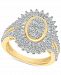 Diamond Baguette Halo Cluster Ring (2 ct. t. w. ) in 10k Gold