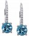 Blue Topaz (1-3/4 ct. t. w. ) & Diamond (1/10 ct. t. w. ) Drop Earrings in 14k White Gold (Also available in Rhodolite Garnet)