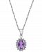 Amethyst (3/4 ct. t. w. ) and White Topaz (1/6 ct. t. w. ) Pendant Necklace in 10k Gold
