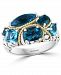 Effy Blue Topaz Cluster Ring (4-1/2 ct. t. w. ) in Sterling Silver & 18k Gold-Plate