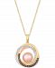 Le Vian Cultured Freshwater Pink Pearl (9mm) & Diamond (1/3 ct. t. w. ) 20" Pendant Necklace in 14k Gold, White Gold & Rose Gold