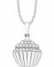 Diamond Cupcake 18" Pendant Necklace (1/10 ct. t. w. ) in Sterling Silver