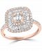 Effy Diamond Baguette Cluster Halo Ring (1 ct. t. w. ) in 14k Rose Gold