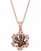 Le Vian Nude & Chocolate Diamond Paw Print 20" Pendant Necklace (1/3 ct. t. w. ) in 14k Rose Gold