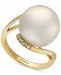 Effy Cultured Freshwater Pearl (14-1/2mm) & Diamond Accent Ring in 14k Gold