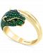 Effy Emerald (1 ct. t. w. ) and Tsavorite Accent Panther Ring in 14k Gold