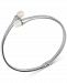 Cultured Freshwater Pearl (7 x 9mm) Bypass Bangle Bracelet in Sterling Silver