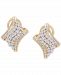Diamond Cluster Huggie Hoop Earrings (1 ct. t. w. ) in 10k Gold