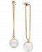 Effy Cultured Freshwater Pearl (8mm) Chain Drop Earrings in 14k Gold