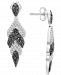 Black & White Diamond Drop Earrings (1 ct. t. w. ) in 14k White Gold