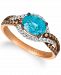 Le Vian Blue Zircon (2 ct. t. w. ), Nude Diamonds (1/3 ct. t. w. ), and Chocolate Diamonds (1/4 ct. t. w. ) Ring set in 14k rose gold